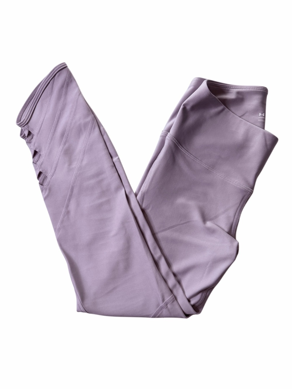 Under Armour HeatGear Compression Cropped Leggings Purple Cutout High Rise M